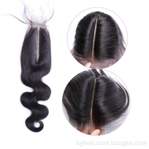 Kim K Kardashian Body Wave Closure 2x6 4x413x4Lace Closure Deep  Middle Part 100% Human Hair Natural Color Remy Closure 6-18inch